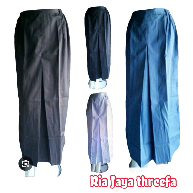 Rok Meksi Span Panjang Seragam Sekolah SMP SMA SMK Abu Biru Putih Coklat Hitam Rok Seragam Sekolah M