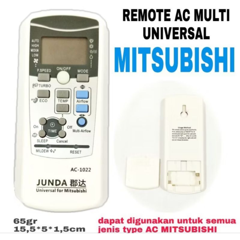 REMOTE AC MULTI UNIVERSAL MITSUBISHI JUNDA AC-1022