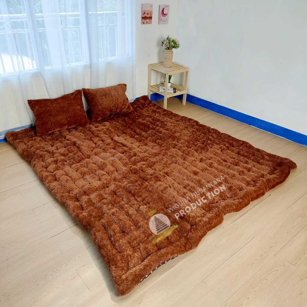 Kasur Lantai Gender Bulu Rasfur 200 / 160 / 180 / 140 / 120 / 100 Jumbo Tebal Bonus 2 Bantal