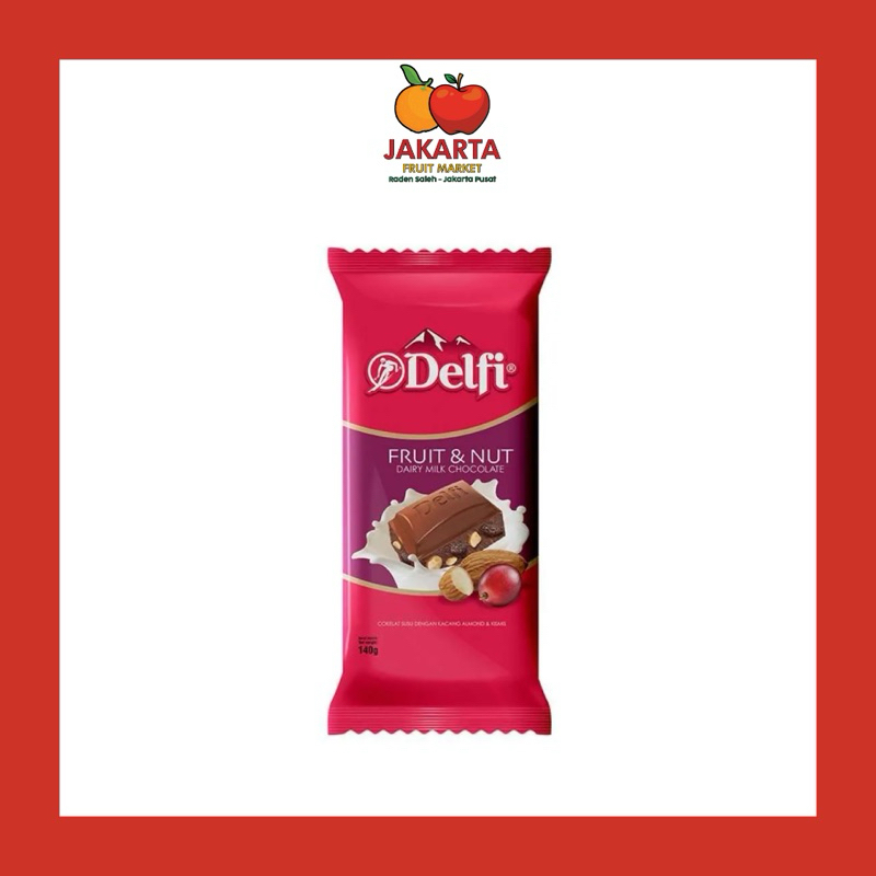 

DELFI FRUIT & NUTS DAIRY MILK CHOCOLATE 125 GR / COKELAT SUSU DENGAN KACANG ALMOND DAN KISMIS