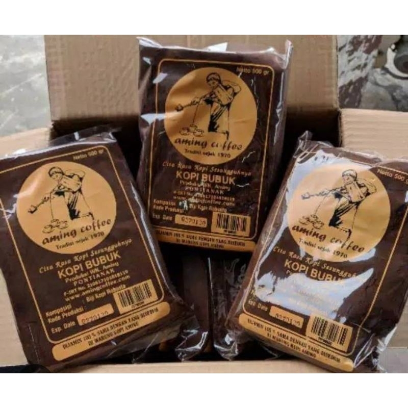 

1Kg bubuk Kopi Aming Coffee Kopi Legendaris Aroma Khas Kopi robusta