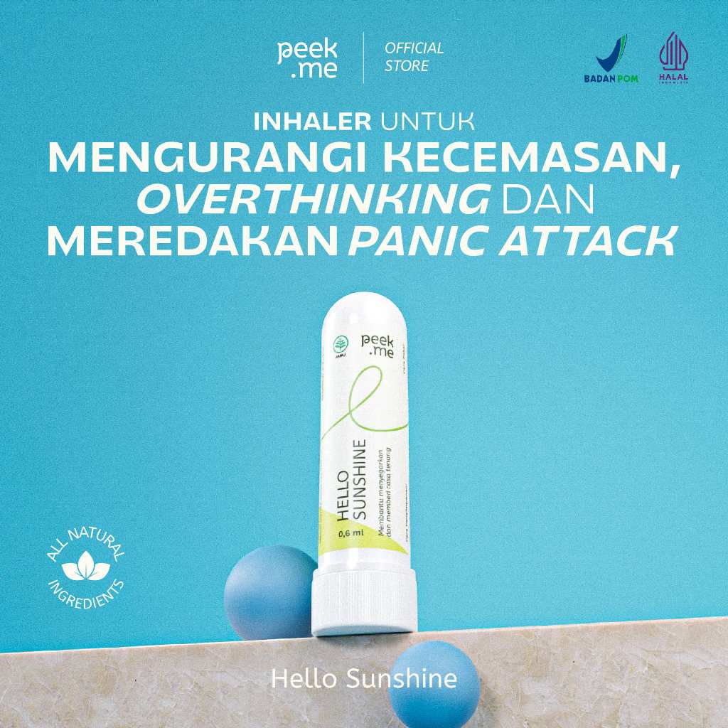 Peek.Me Hello Sunshine Inhaler Nasal Alami & Aman Meredakan Kecemasan Anxiety Overthinking Rasa