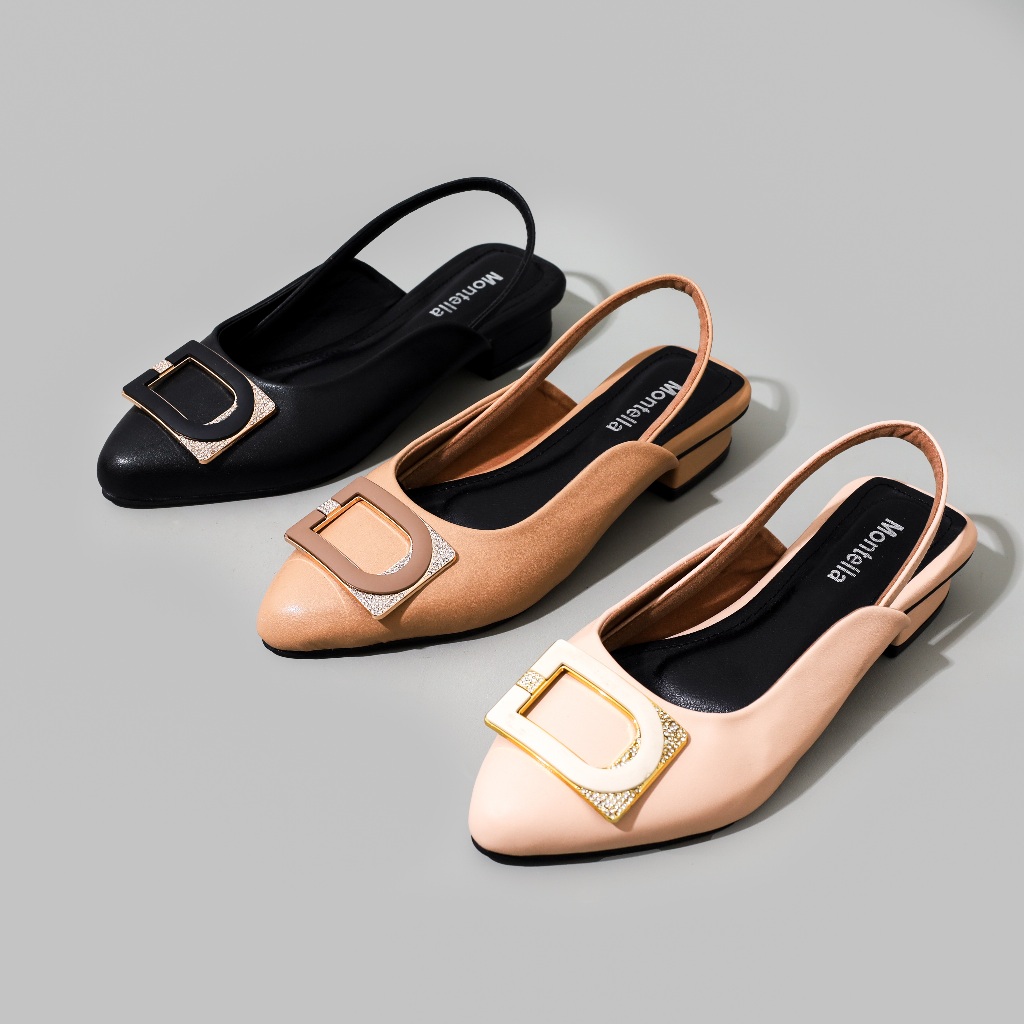 MONTELLA Juliet Sepatu Mules Heels Wanita Hak 2 Cm