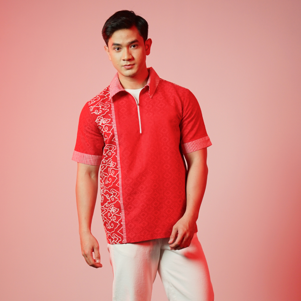 BATIK TRUSMI Merdeka Collection Polo Shirt Batik Kemeja Lengan Pendek