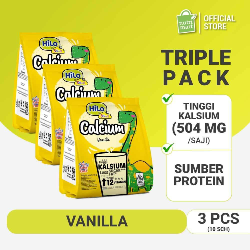 

Triple Pack - HiLo School Gusset Vanilla 10 Sachet - Susu Tinggi Kalsium Lebih Rendah Lemak