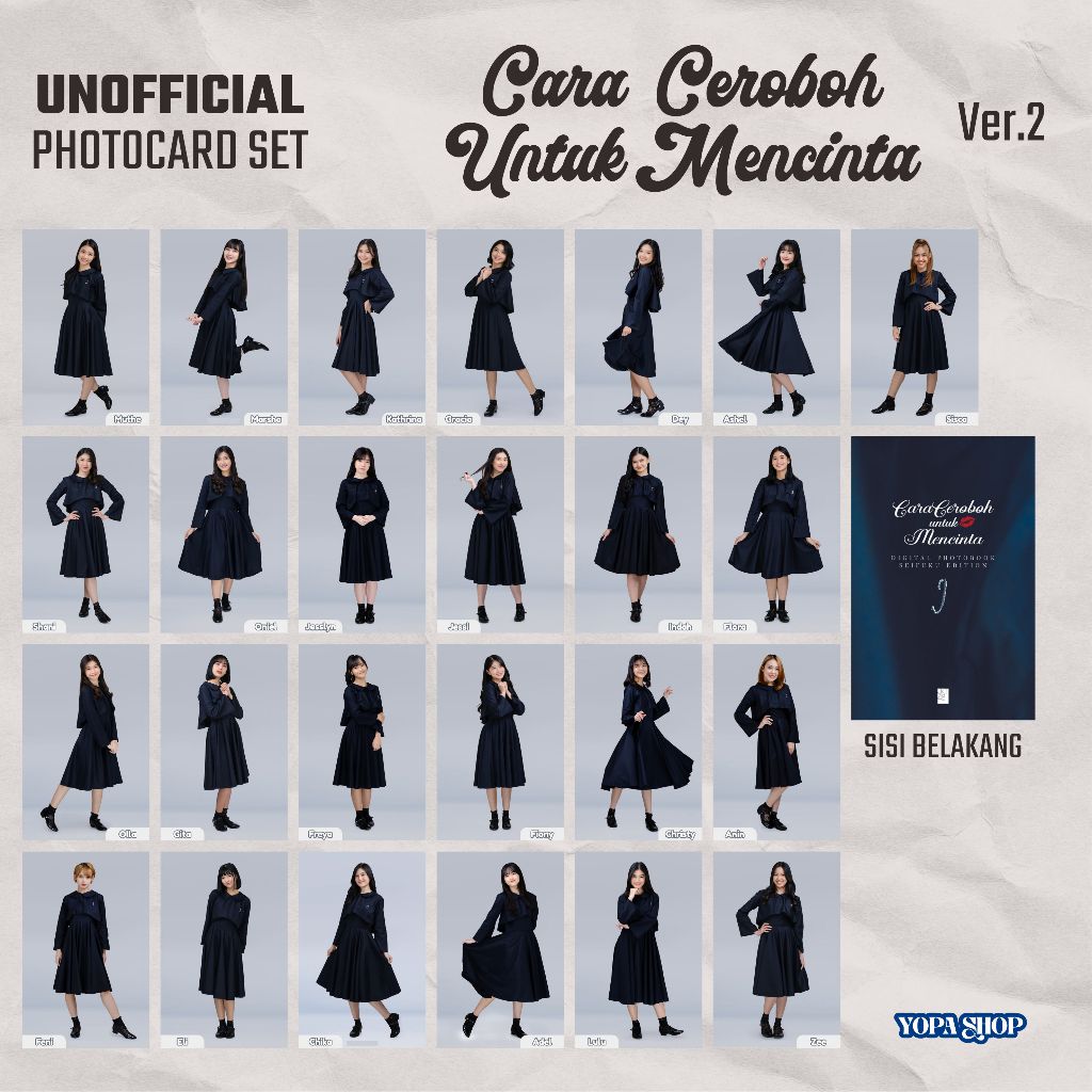 PC Photocard JKT48 Unofficial / Fanmade Edisi "Cara Ceroboh Untuk Mencinta vol.2" print 1 sisi