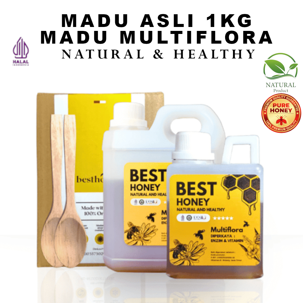 

Madu Asli Multiflora Super 1kg Raw Honey Madu Murni Original Natural - 100% Madu Asli