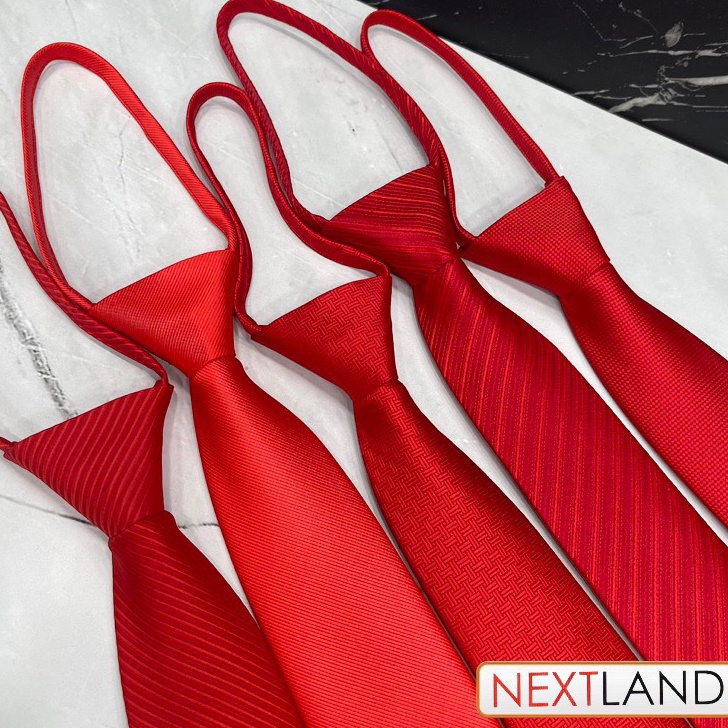 NEXTLAND dasi pria langsung pakai dasi merah