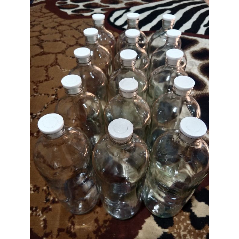 PAKET (2)Botol Liter/Botol bensin/botol kaca bekas.1000ml/1L