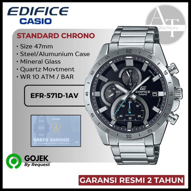 Jam Tangan Pria Casio EDIFICE EFR-571D-1AV EFR517D ORIGINAL Resmi