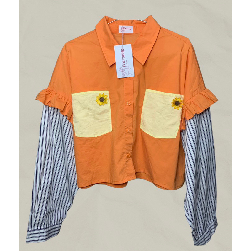 Kemeja patch sunflower reworked