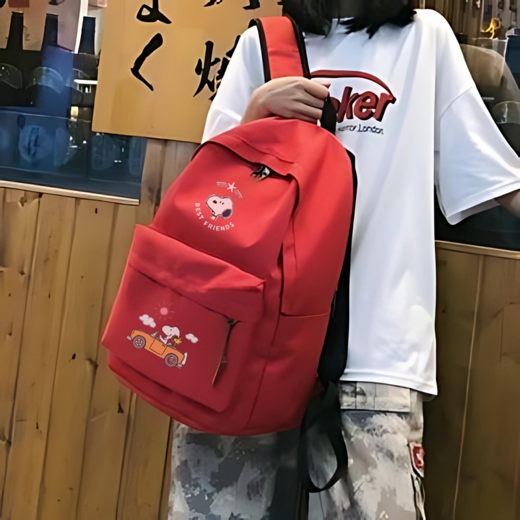 tas kampus wanita ransel wanita ransel gadis Korea Karakter snoopy - peanut by TOTEBAGMALL