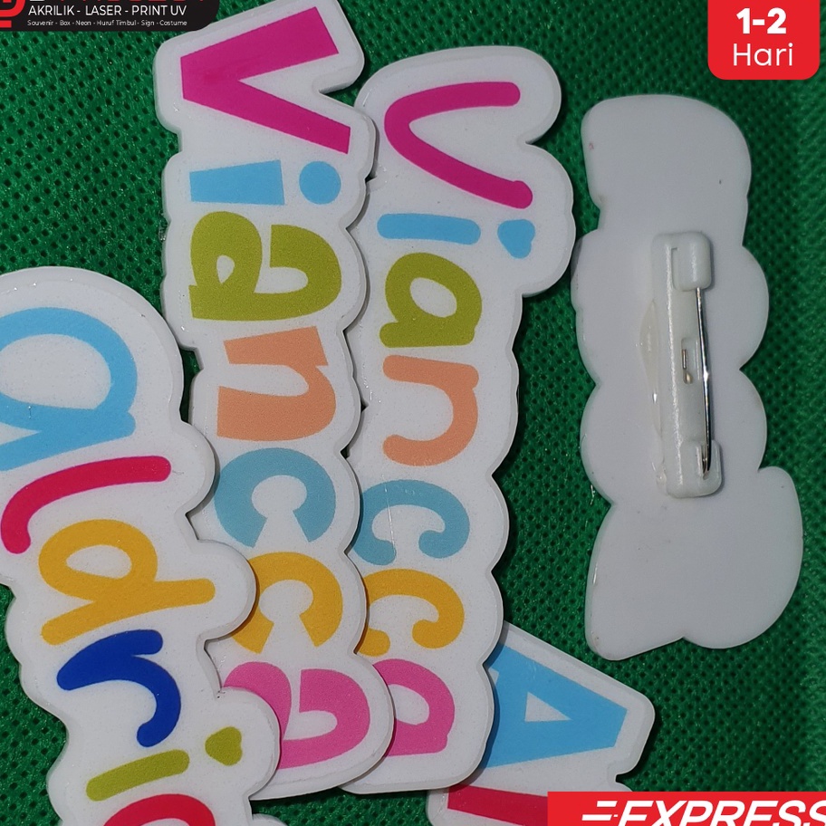 BROS Nama Name Tag Akrilik  Papan Nama Warna Warni  SD TK SMP MI Sekolah si Bros AkrilikBros Akrilik