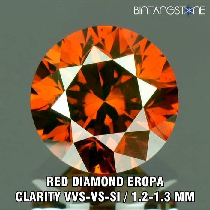 Berlian Merah Asli Eropa 1.2 mm Red Diamond 0.01 Cts Clarity VVS-VS-SI Natural Berlian Tabur Origina