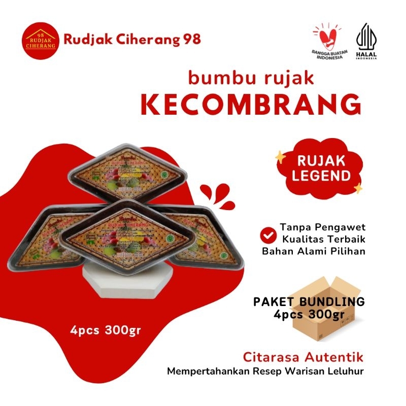 

RUDJAK CIHERANG 98 - BUNDLING 4PCS Bumbu Rujak Kecombrang (300gr)