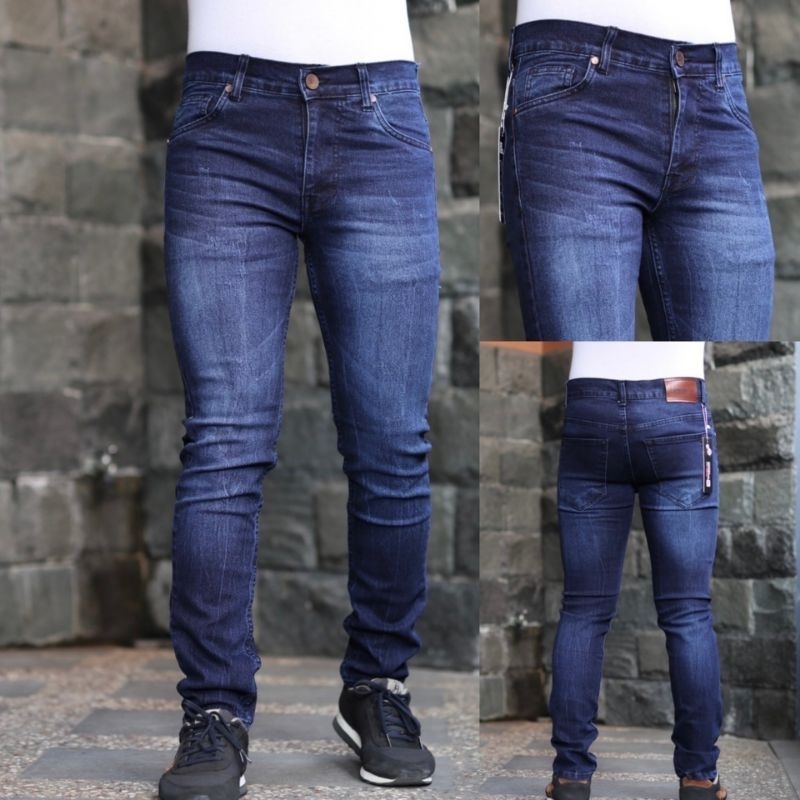Celana Panjang Jeans Cakar Petir Navywash