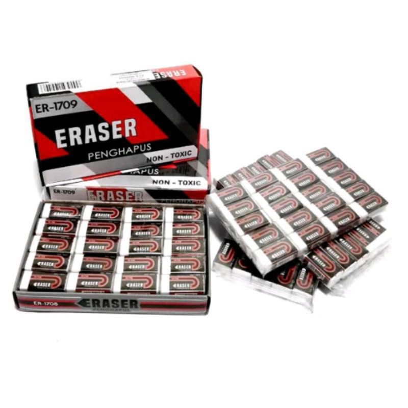 

eraser / penghapus warna hitam & putih ukuran 3,2 x 1,5 x 1,2 cm
