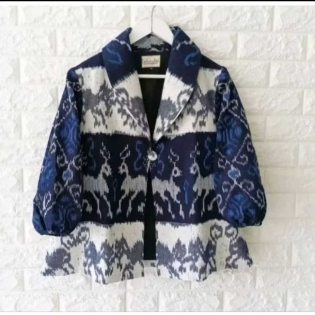 outer etnik blazer tenun ikat sumba-blazer wanita