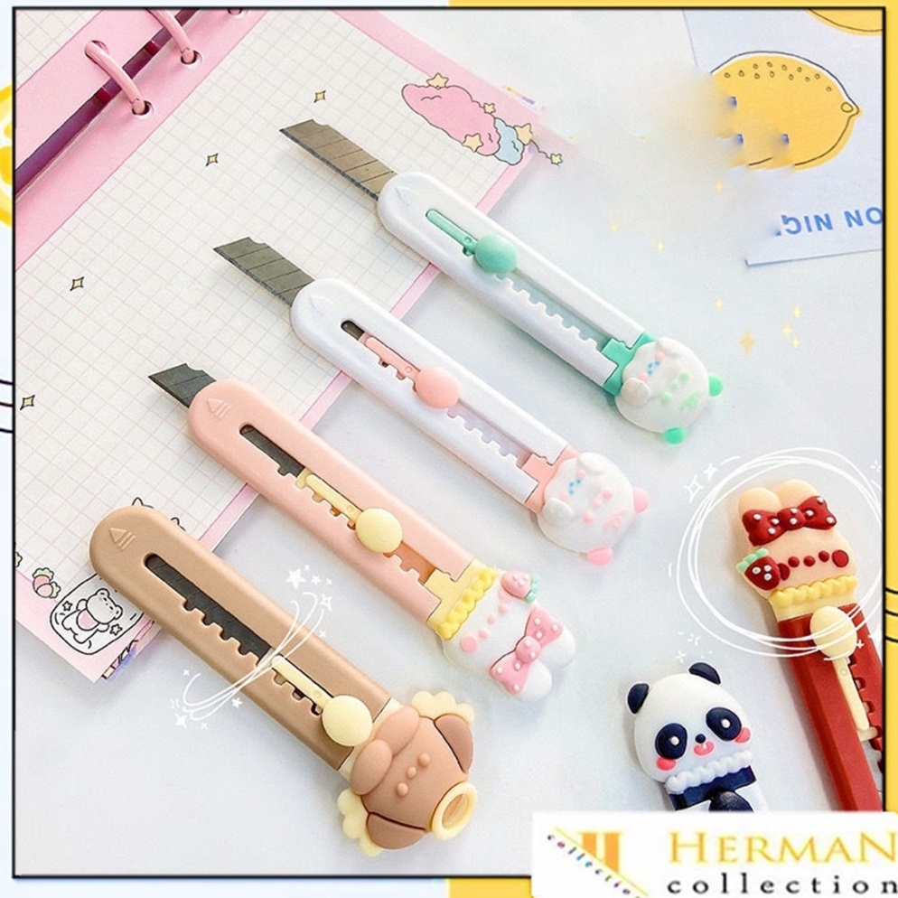 

Star seller HC Cutter Mini Portable Karakter Kartun Pisau Pemotong Kertas Model Tapak Hewan Cutter Unboxing Travel Kit Paper Lucu Hand Cutter Paw Mini Serbaguna