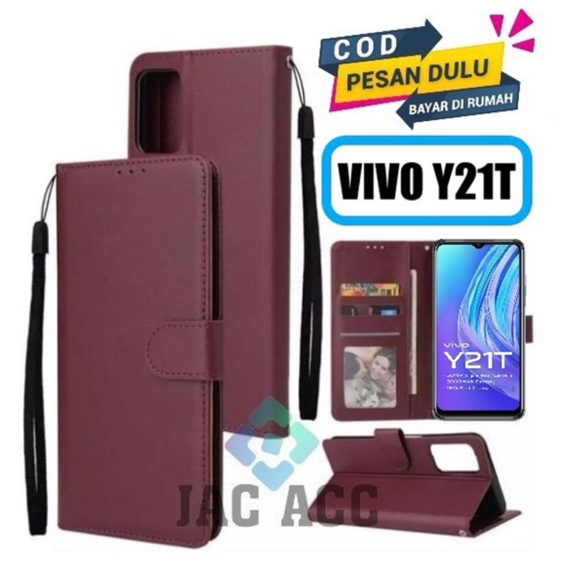 FLIP CASE HP PREMIUM UNTUK VIVO Y21T LEATHER FLIP CASE HP PREMIUM UNTUK VIVO Y21T