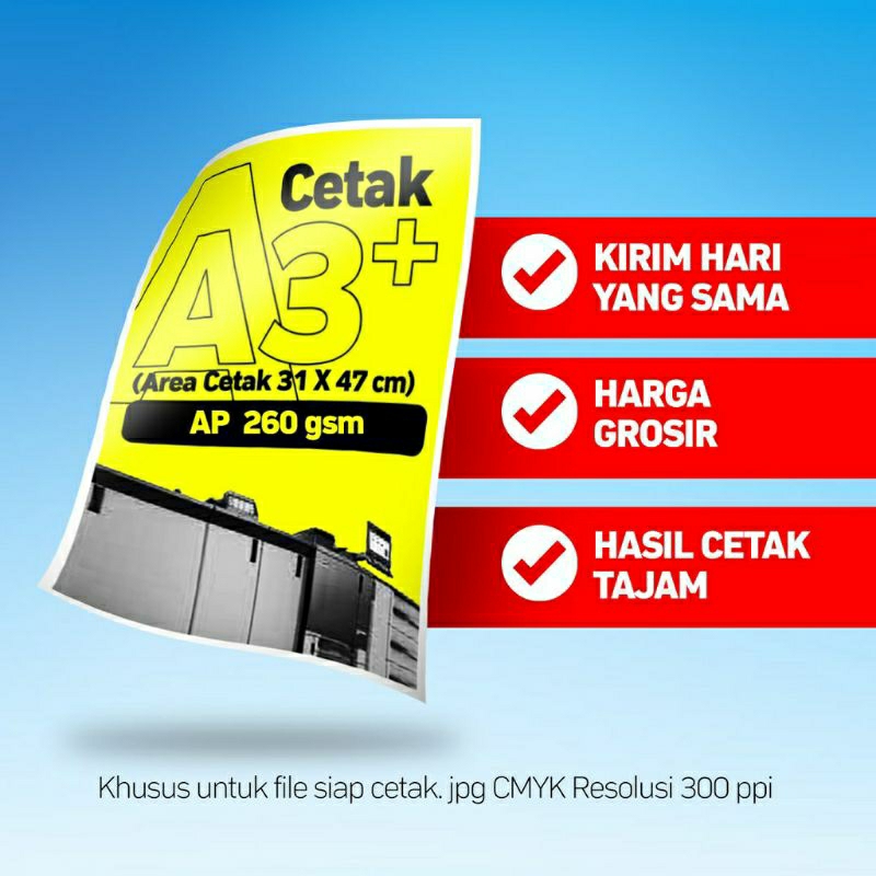 

Cetak art paper A3+ tanpa potong
