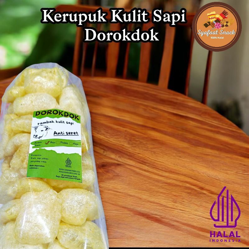 

Kerupuk kulit sapi anti seret ( dorokdok ) Rasa Original 180 gram