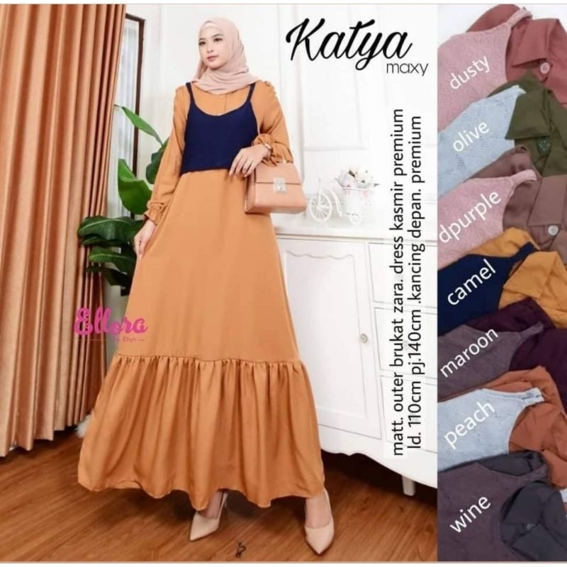 Katya Maxy Ellora // Katya Maxy // Gamis Shakila Outer // Gamis Shakila Ellora// Gamis Outer Brukat 