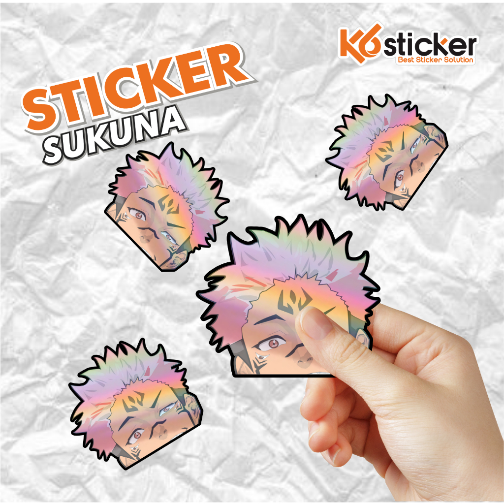 Stiker anime hologram jujutsu kaisen sukuna