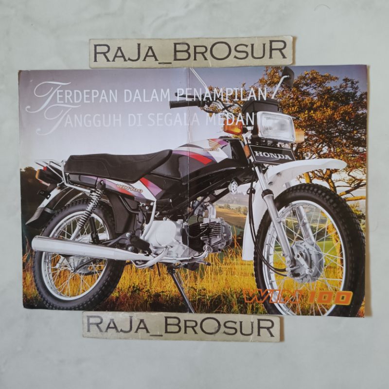 Poster brosur katalog leaflet jadul lawas Honda Win 100/Win100 Semi Trail 1997