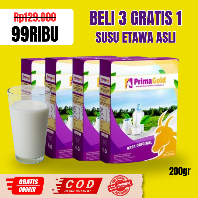 

Promo 4 Box Susu Kambing Etawa Primagold Susu Kambing Bubuk Asli Original Susu Anak dan Dewasa