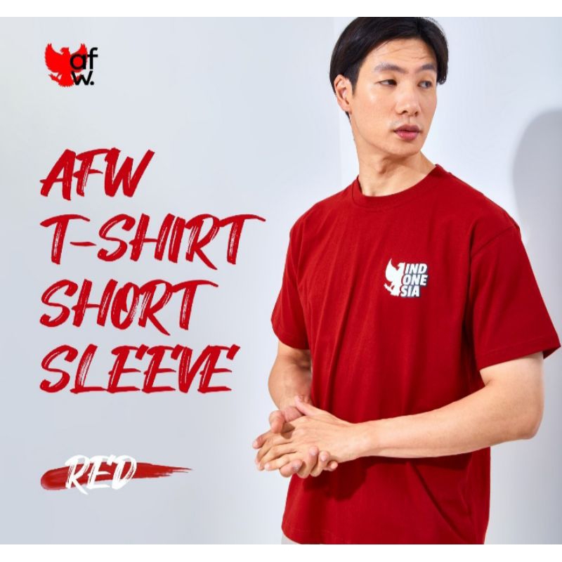 AFEWORK Kaos Merah Putih Agustusan / Kaos Polos Pria / Kaos 17 Agustus