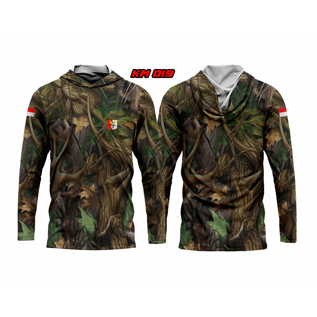KAOS CAMO HUNTING / HOODIE SHIRT/ BAJU BERBURU CAMO HUNTING PERBAKIN