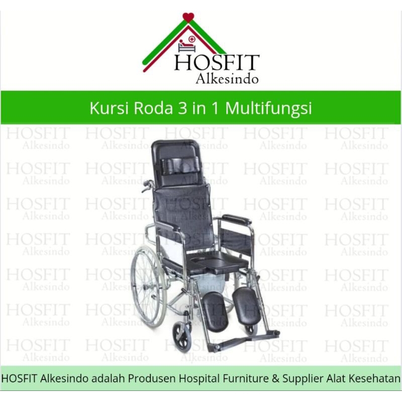 Kursi Roda Serbaguna - Kursi Roda 3in1 - Sella Kursi Roda 3in1 - KY 608 GC - Kursi Roda BAB