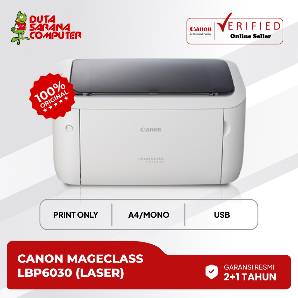 Printer Laser Canon LBP 6030 LBP-6030 lbp-6030 LBP6030 Single Function Monochrome Garansi Resmi