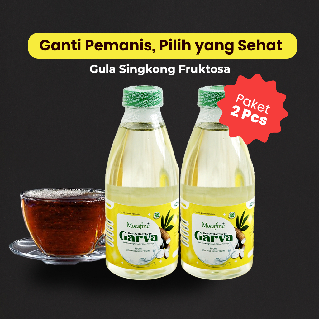 

TEBUS MURAH 2PCS!!! (Baca Deskripsi Produk) Mocafine Garva Gula Singkong Cair Aman Diabetes Rendah Kalori - 350 ML