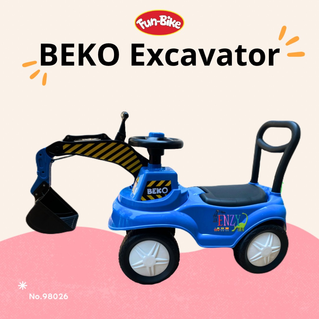 MAINAN FUN BIKE BEKO EXCAVATOR 98026 MOBIL DORONG TRUK KERUK PASIR