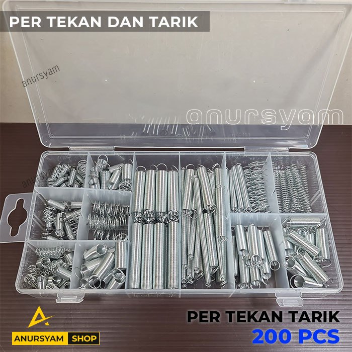 Per Pegas Tarik dan Tekan 200 Pcs / Set Per Serbaguna / Per Spring Pegas