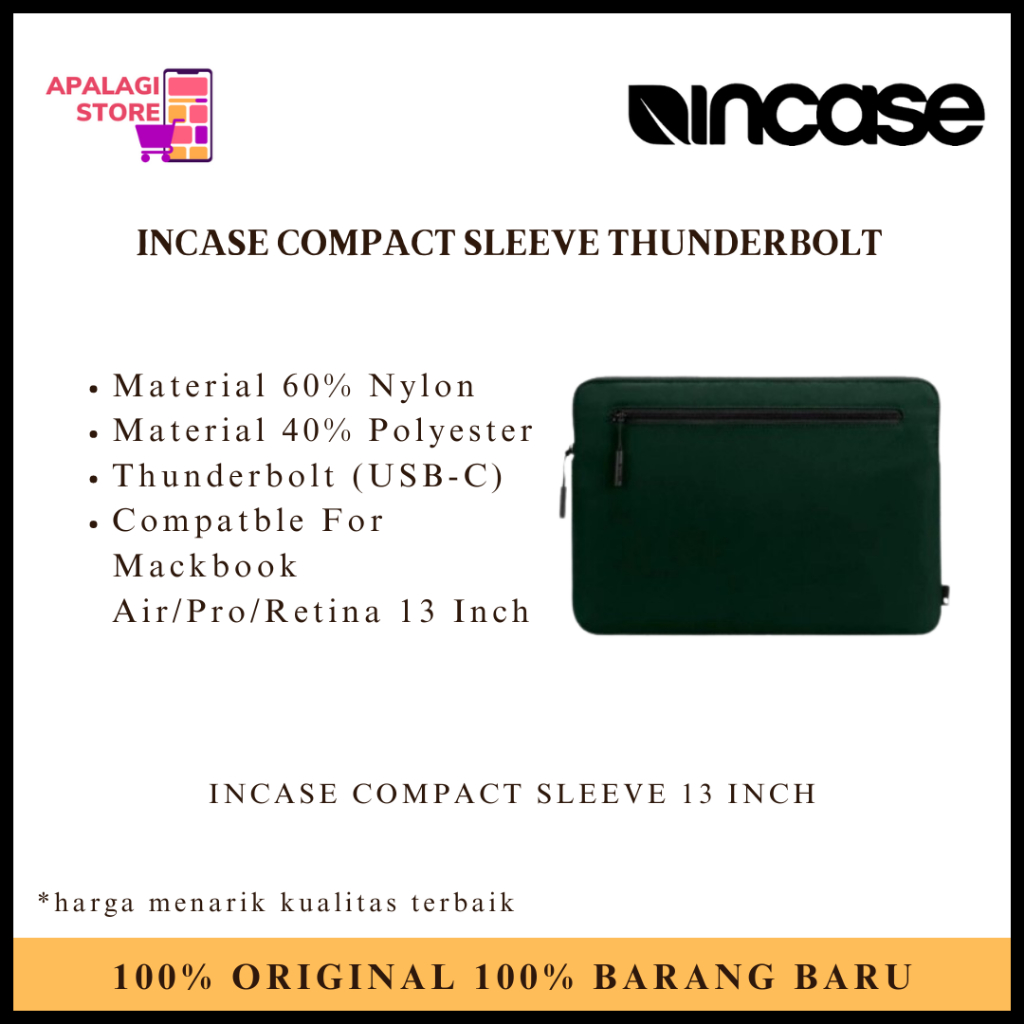 Sleeve Incase Compact for Tas Laptop & MacBook Pro 13''