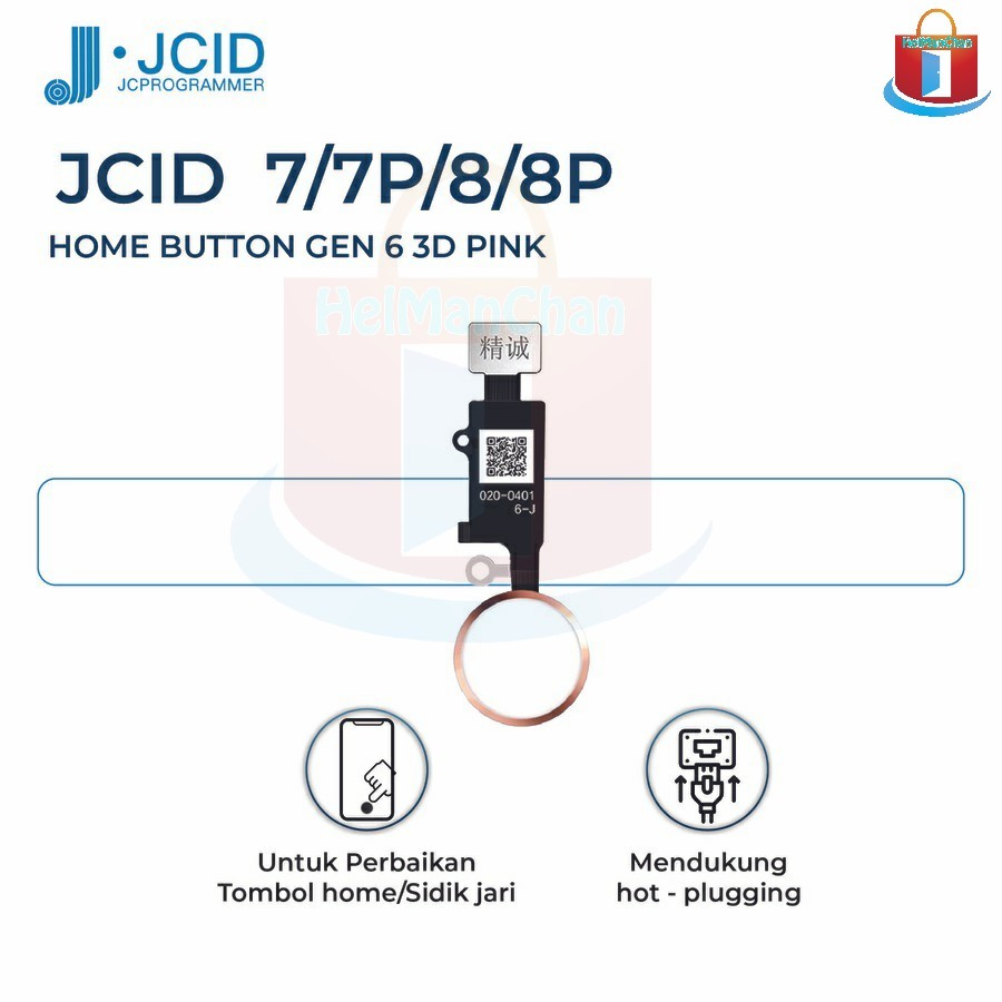 HOME BUTTON JC HOME-6-3D PINK FOR IPHONE 7/7P/8/8P ORIGINAL