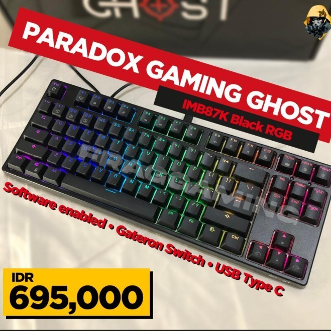 Paradox Gaming GHOST IBM87K / IBM 87K Black TKL Mechanical Keyboard