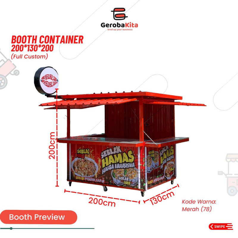 Booth Container 200x130x200 Custom Full Branding