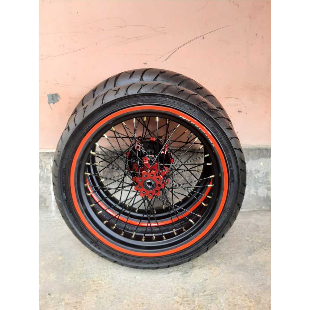 Roda Set Supermoto Bekas CRF 300/350 Ban Zeneos Ring 17