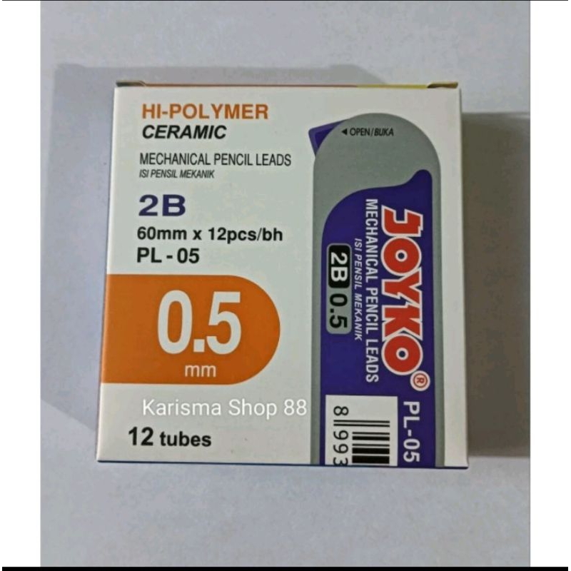 

Pensil Lead isi Pensil Mekanik Joyko PL-05 2B 0,5m isi 1pack isi 12tube