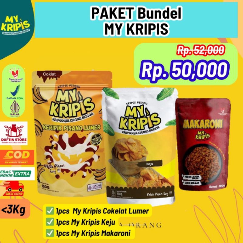 

Paket My Kripis Bundel Pack (Cokelat Lumer, Keju, Makaroni)