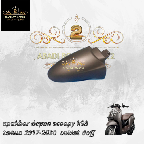 (COD) - Front fender slebor Spakbor depan scoopy fi esp new K93 2017 2018 2019 2020 warna coklat dof