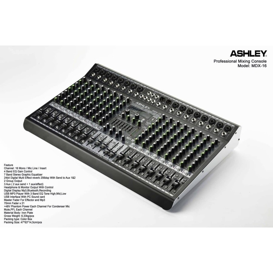 mixer audio ashley mdx16 mikser ashley  mdx 16 (16channel) original
