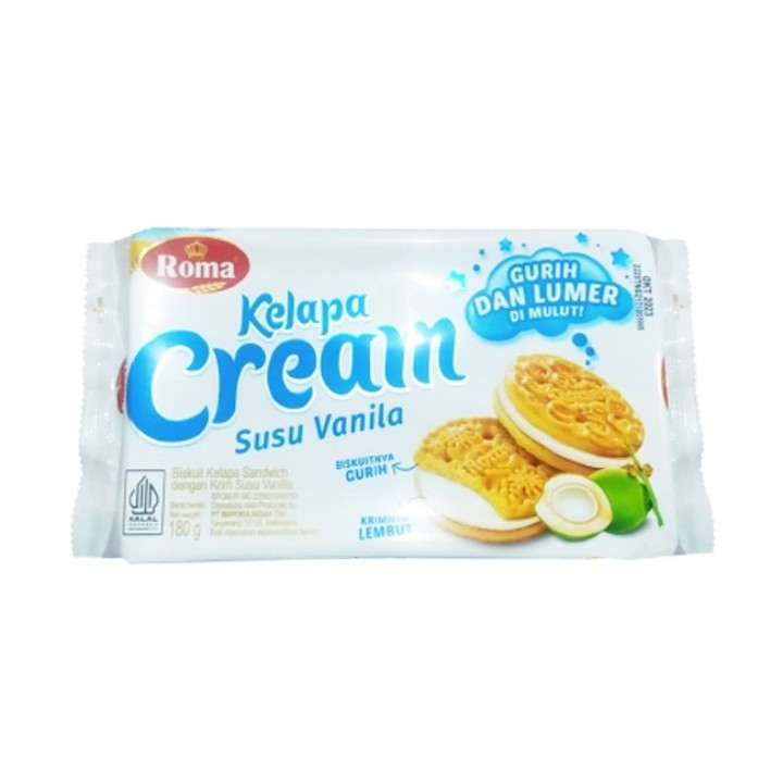 

Roma Kelapa Cream Vanila 180 gr 1 Dus