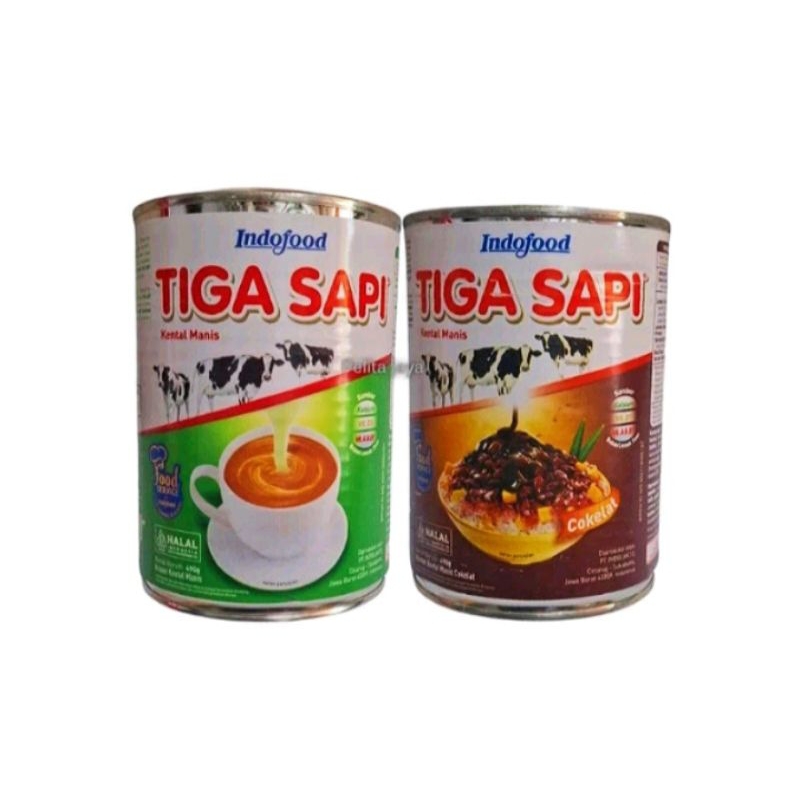 

Tiga Sapi Krimer Kental Manis Plain Dan Coklat Kaleng 490gr