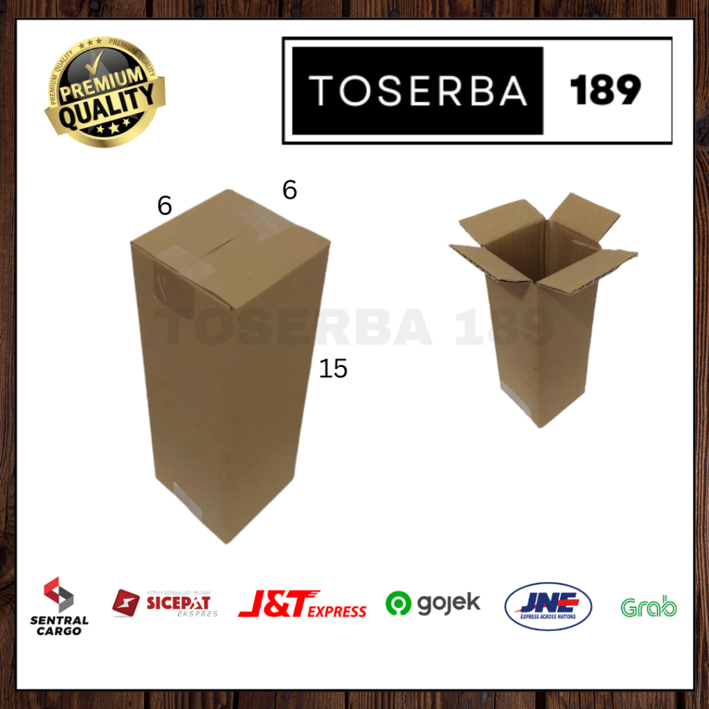 

kotak kardus box packing uk 6x6x15 SHEET POLOS