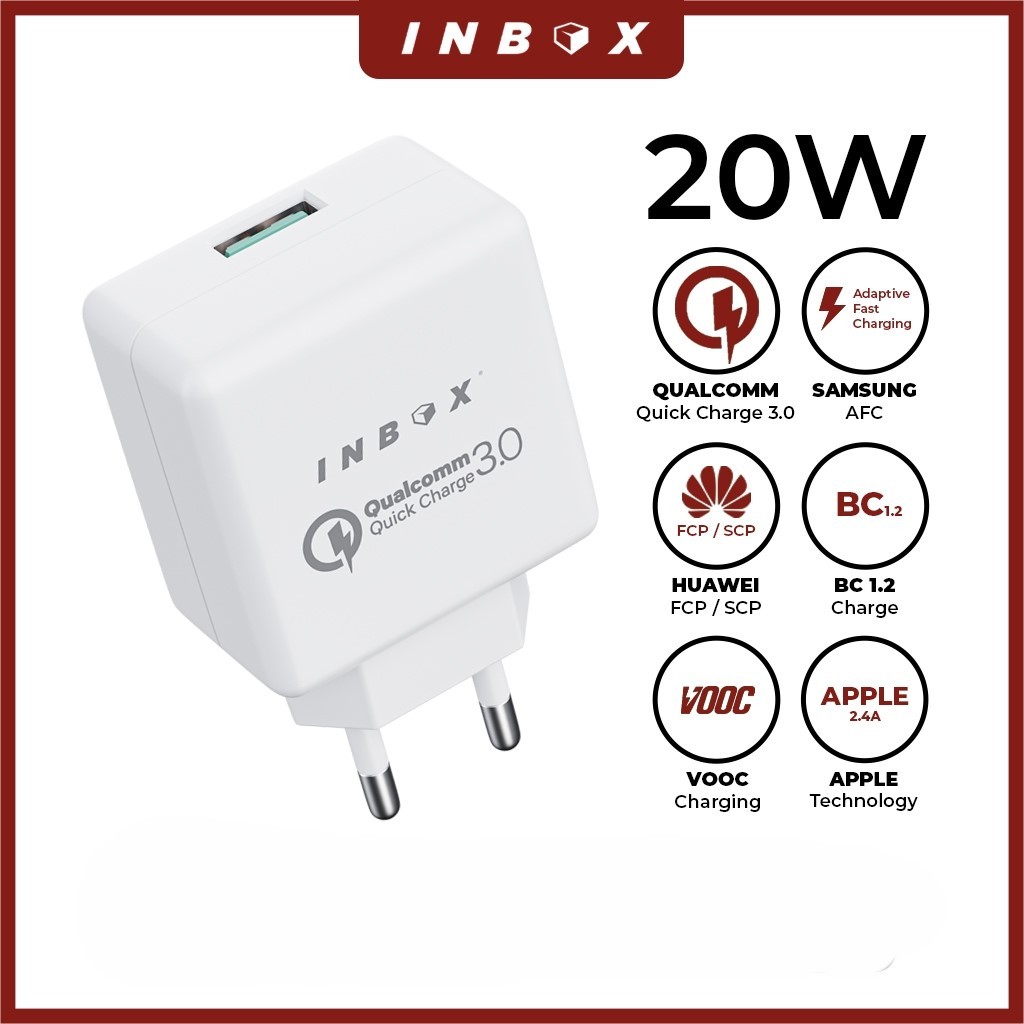 INBOX QC-3 Adaptor Kepala Charger 20W Quick Charge